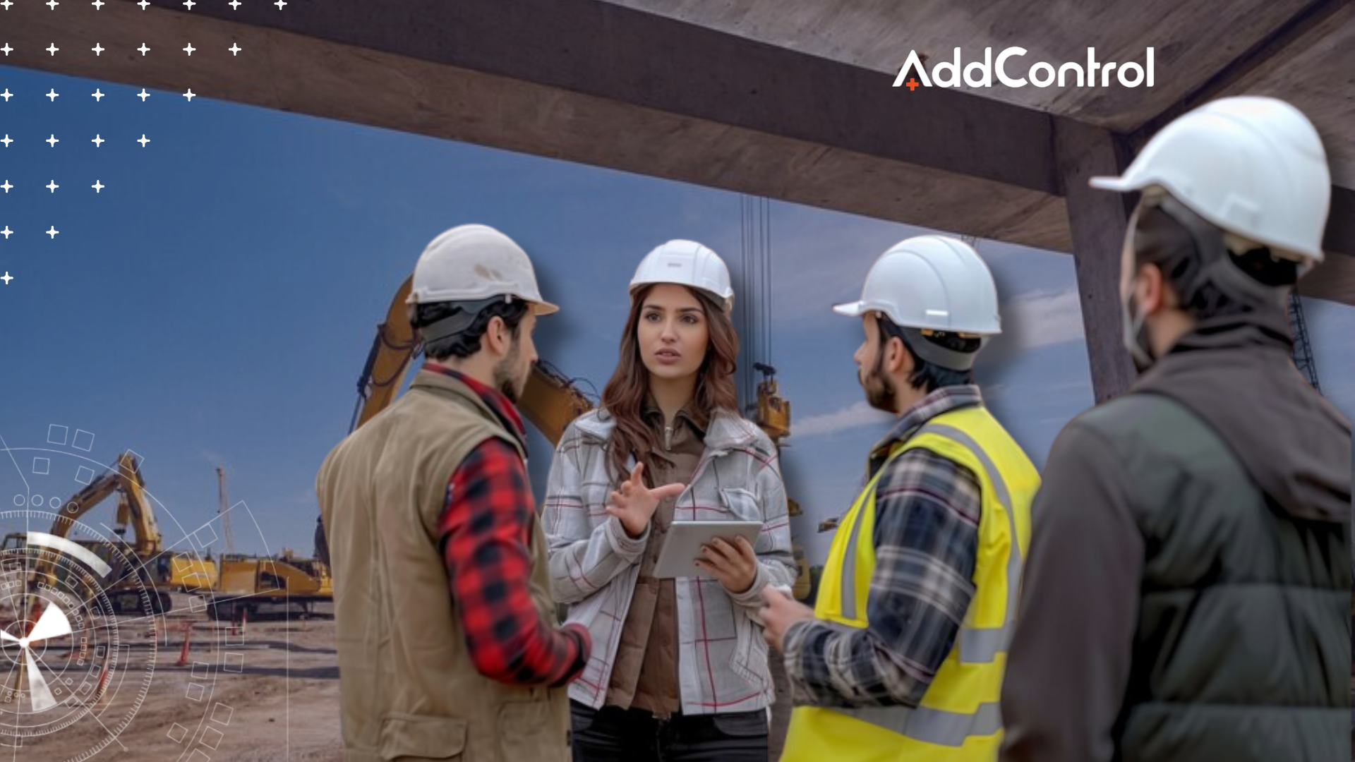 Equipo de trabajo utilizando el software para control de obras de construcción de AddControl