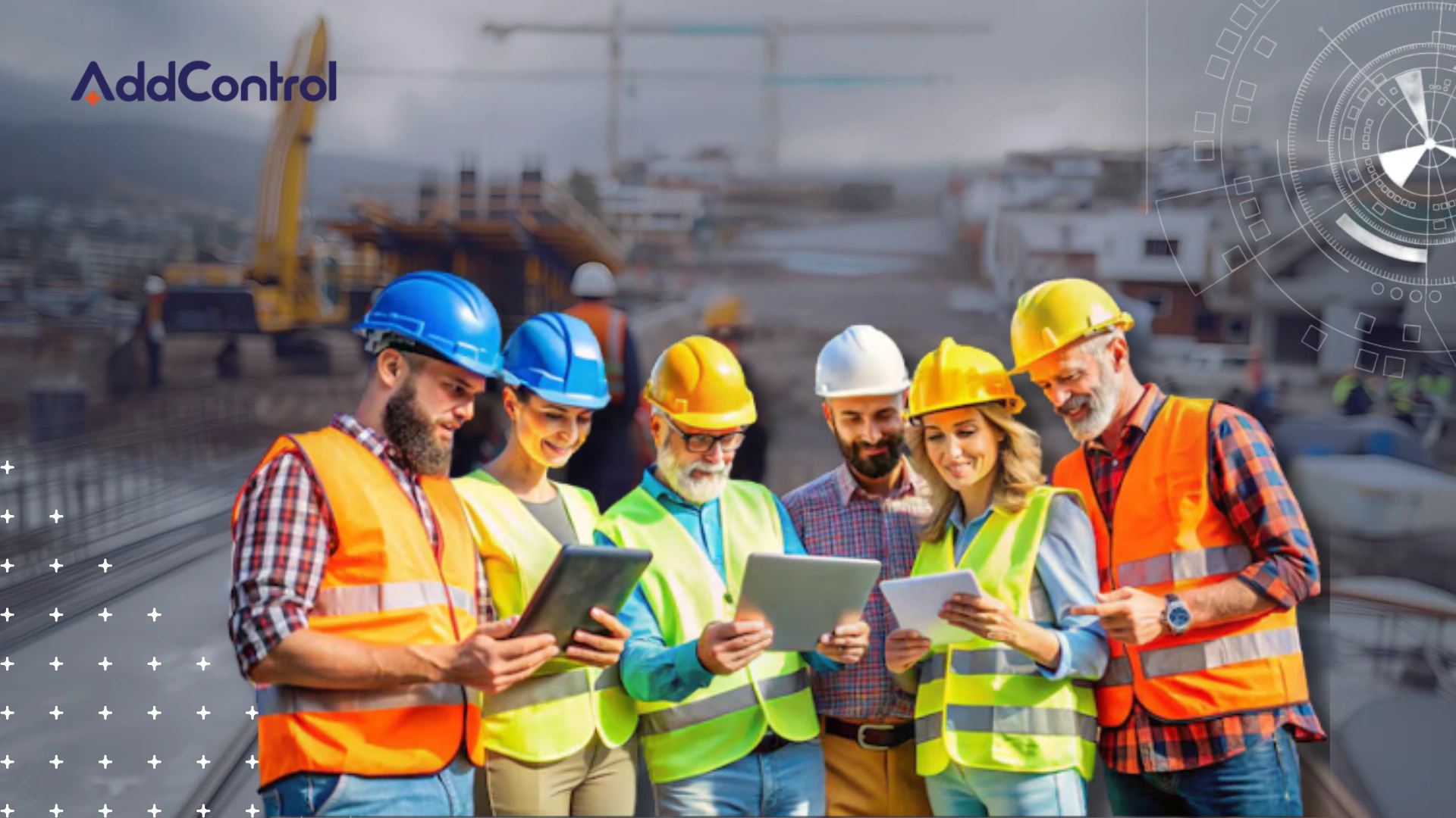 Ingenieros verificando una obra con el erp en la administración de proyectos de construcción de AddControl